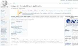 
							         Universiti Teknikal Malaysia Melaka - Wikipedia								  
							    