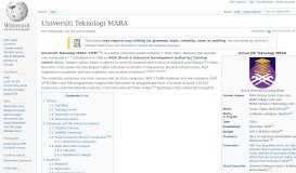 
							         Universiti Teknologi MARA - Wikipedia								  
							    