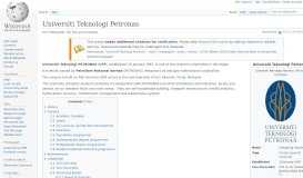 
							         Universiti Teknologi Petronas - Wikipedia								  
							    