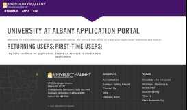 
							         University at Albany Application Portal								  
							    