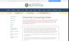 
							         University Counseling Center (UCC) - University of Rochester								  
							    
