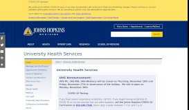 
							         University Health Services | Johns Hopkins Medicine								  
							    