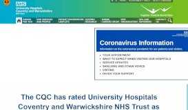 
							         University Hospitals Coventry & Warwickshire								  
							    