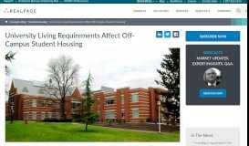 
							         University Living Requirements Affect Off-Campus Student Housing ...								  
							    