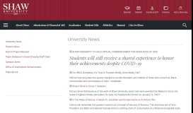 
							         University News | Shaw University								  
							    
