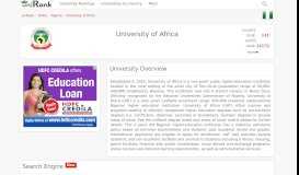 
							         University of Africa | Ranking & Review - uniRank								  
							    
