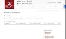 
							         University of Arkansas Ebook Portal | University of Arkansas Libraries								  
							    
