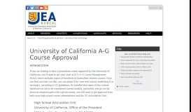 
							         University of California A-G Course Approval – JEANC								  
							    
