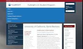 
							         University of California, Santa Barbara - Fulbright								  
							    