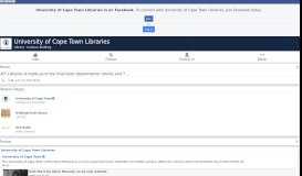 
							         University of Cape Town Libraries - Home | Facebook								  
							    