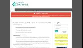 
							         University of Chichester Electronic Tendering Site - Home								  
							    