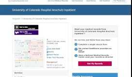 
							         University of Colorado Hospital Anschutz Inpatient | MedicalRecords ...								  
							    
