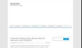 
							         University of Eastern Africa, Baraton Admission Letter 2019/2020 ...								  
							    