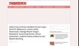 
							         University of Embu Student Portal - KUCCPS Admission Letters ...								  
							    