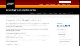 
							         University of Guelph Wireless Internet | Computing ...								  
							    