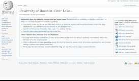 
							         University of Houston–Clear Lake - Wikipedia								  
							    