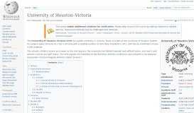 
							         University of Houston–Victoria - Wikipedia								  
							    