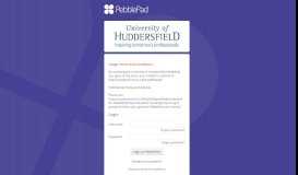 
							         University of Huddersfield - PebblePad - Login								  
							    