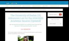 
							         University of Ibadan, UI Admission List out for 2018/2019 Session								  
							    