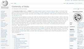 
							         University of Idaho - Wikipedia								  
							    