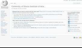 
							         University of Illinois Institute of Aviation - Wikipedia								  
							    
