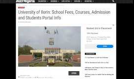
							         University of Ilorin: School Fees, Courses, Admission, Students Portal ...								  
							    