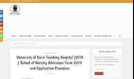 
							         University of Ilorin Teaching Hospital (UITH ) School of Nursing ...								  
							    