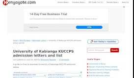 
							         University of Kabianga KUCCPS admission letters and list | Kenyayote								  
							    