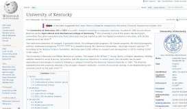 
							         University of Kentucky - Wikipedia								  
							    