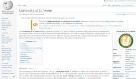 
							         University of La Verne - Wikipedia								  
							    