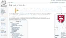 
							         University of Leicester - Wikipedia								  
							    