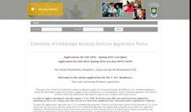 
							         University of Lethbridge Housing Services Application Portal								  
							    