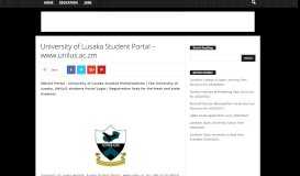 
							         University of Lusaka Student Portal - www.unilus.ac.zm - Eduloaded ZM								  
							    