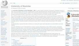 
							         University of Manitoba - Wikipedia								  
							    