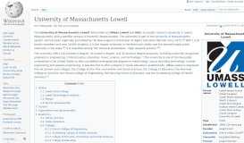 
							         University of Massachusetts Lowell - Wikipedia								  
							    