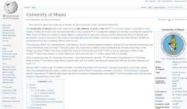 
							         University of Miami - Wikipedia								  
							    