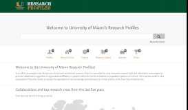 
							         University of Miami's Research Profiles - Elsevier								  
							    