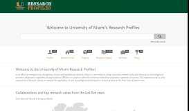 
							         University of Miami's Research Profiles								  
							    