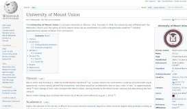
							         University of Mount Union - Wikipedia								  
							    
