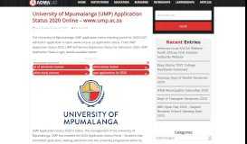 
							         University of Mpumalanga (UMP) Application Status 2020 ...								  
							    