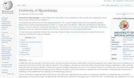 
							         University of Mpumalanga - Wikipedia								  
							    