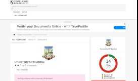 
							         University Of Mumbai Customer Service, Complaints and Reviews								  
							    