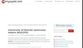 
							         University of Nairobi admission letters for KUCCPS 2017 students ...								  
							    