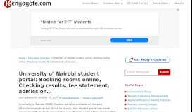 
							         University of Nairobi student portal: Booking rooms online, Checking ...								  
							    