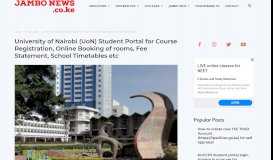 
							         University of Nairobi (UoN) Student Portal for Course Registration ...								  
							    