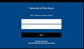 
							         University of New Haven - Single Sign-On								  
							    