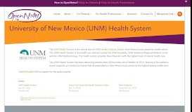 
							         University of New Mexico (UNM) Health System - OpenNotes								  
							    