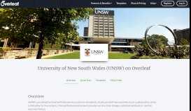 
							         University of New South Wales (UNSW) - Overleaf, Online LaTeX Editor								  
							    