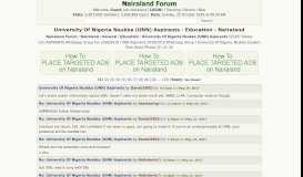
							         University Of Nigeria Nsukka (UNN) Aspirants - Education (14 ...								  
							    