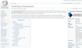 
							         University of Portsmouth - Wikipedia								  
							    